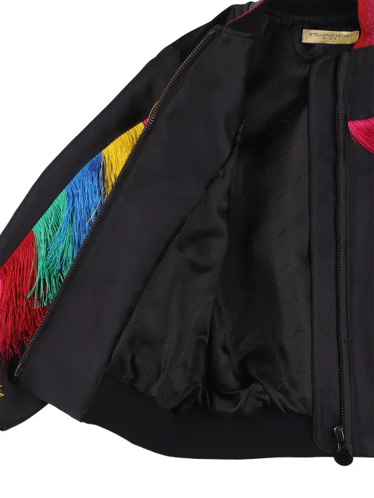 Stella McCartney Kids   Cotton blend bomber jacket w/fringe 