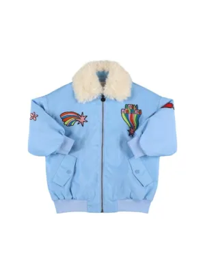 Stella McCartney Kids   Poly twill satin bomber jacket 