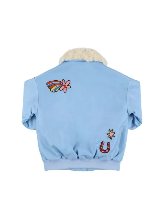 Stella McCartney Kids   Poly twill satin bomber jacket 