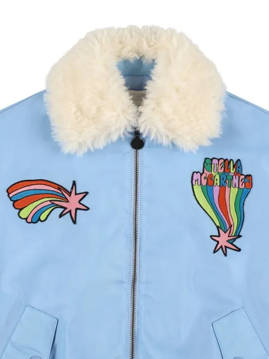 Stella McCartney Kids   Poly twill satin bomber jacket 