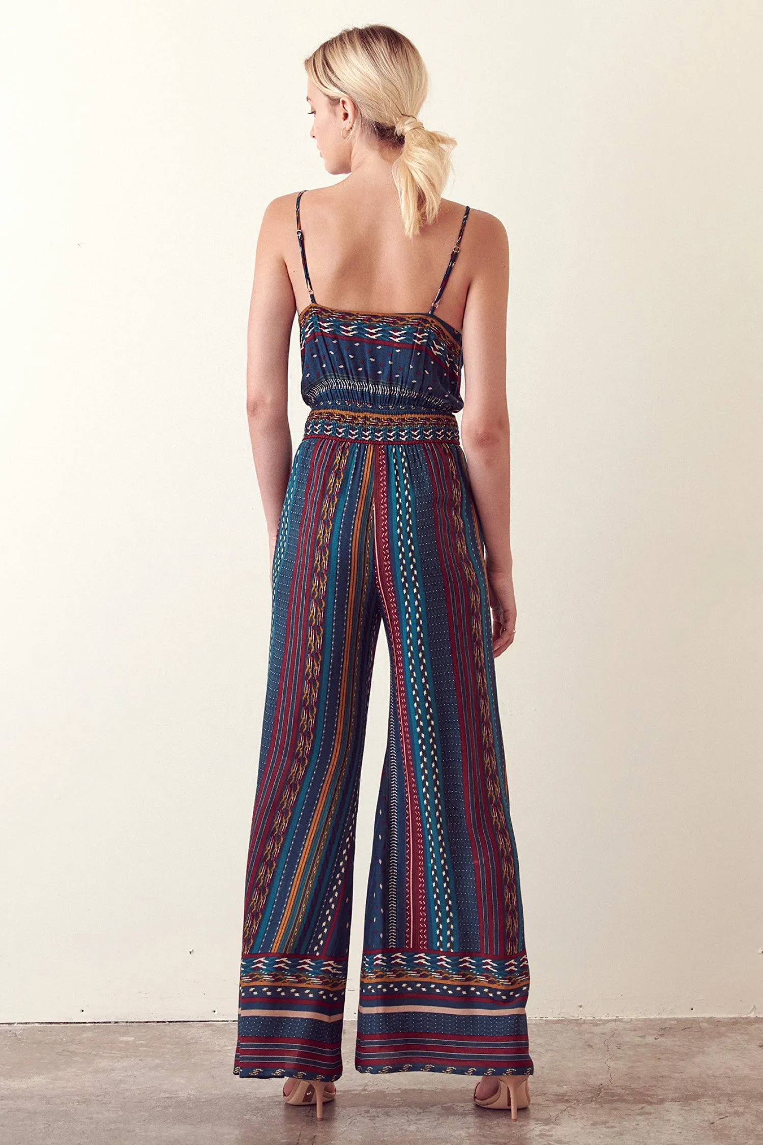 Storia Multi-Colored Print Wide Leg Jumpsuit