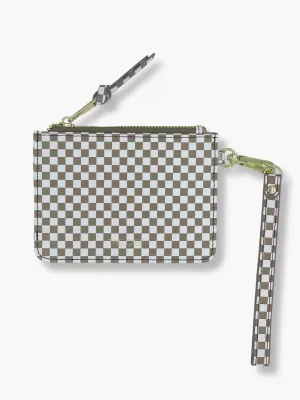 Tan Checkered Snap/Wrist Wallet - Final Sale