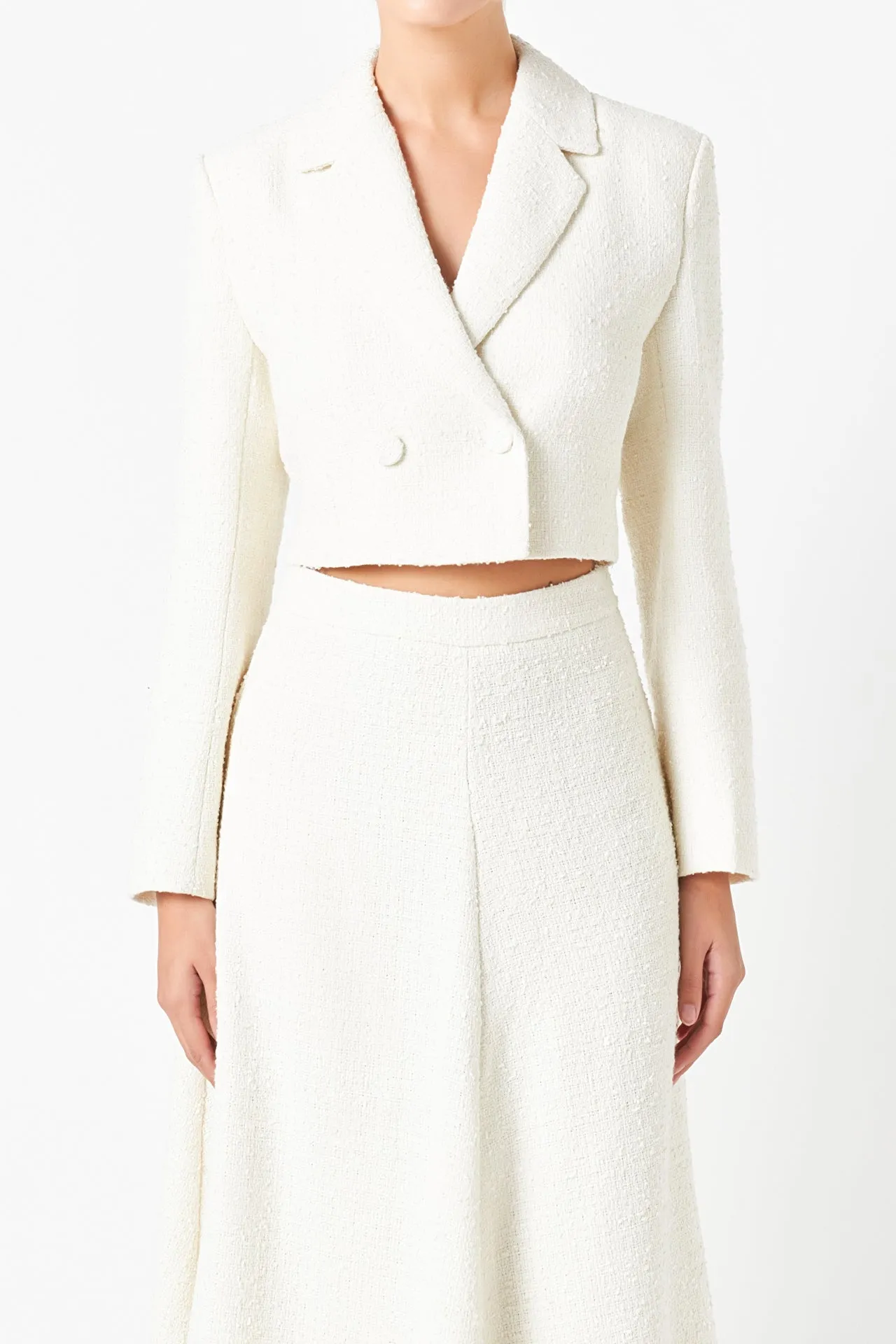 Textured Cropped Jacket