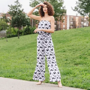 Tube Top Pocket Jumpsuit - Chevron Stripe - Final Sale!