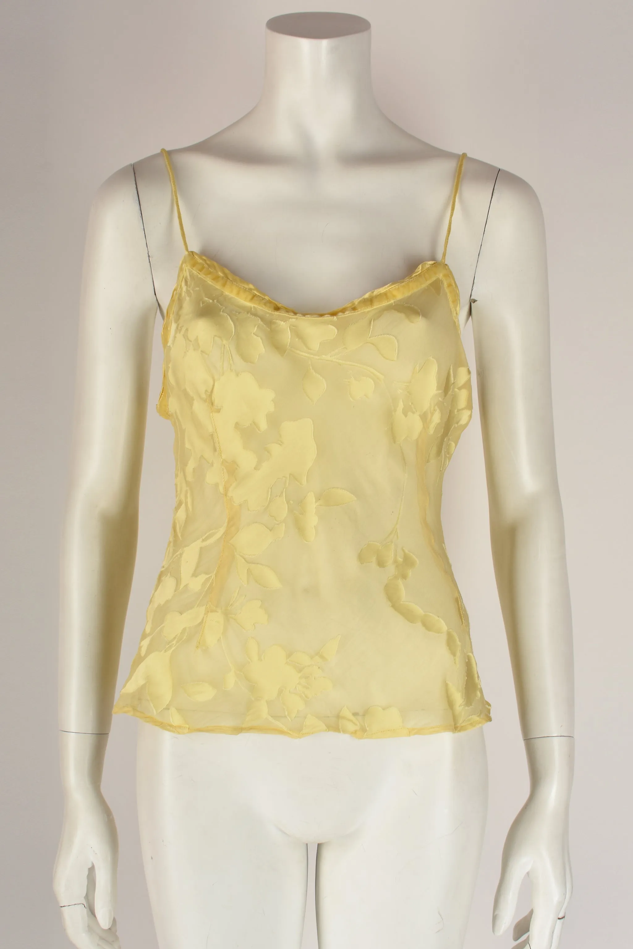 VOYAGE 90s sheer yellow vest top M