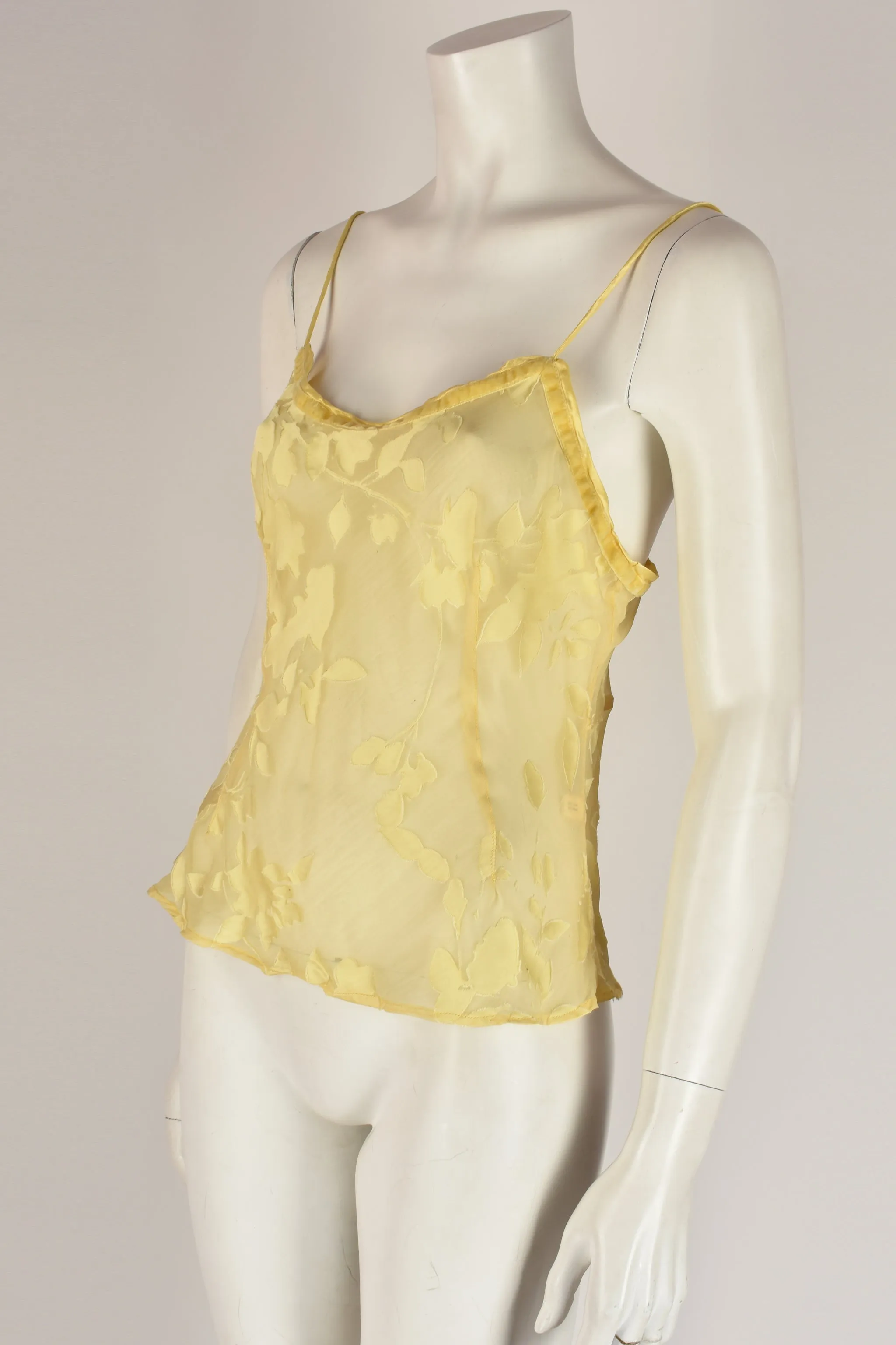 VOYAGE 90s sheer yellow vest top M