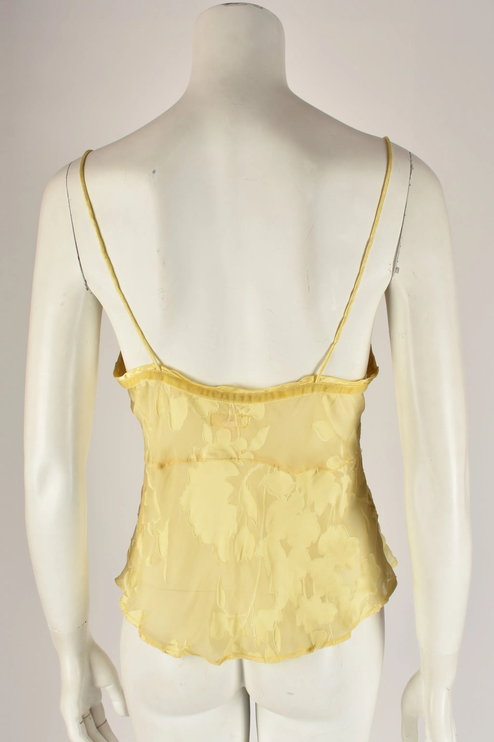 VOYAGE 90s sheer yellow vest top M