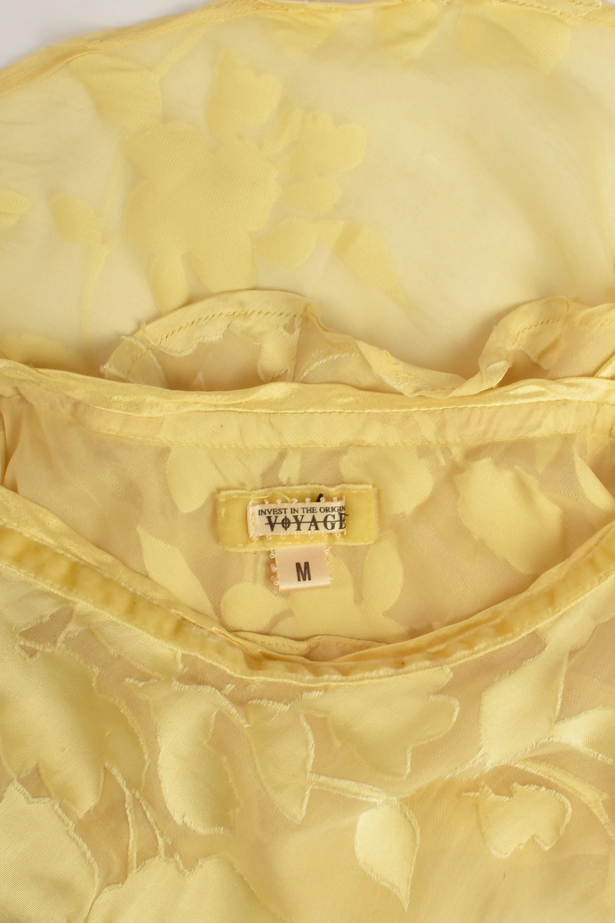 VOYAGE 90s sheer yellow vest top M