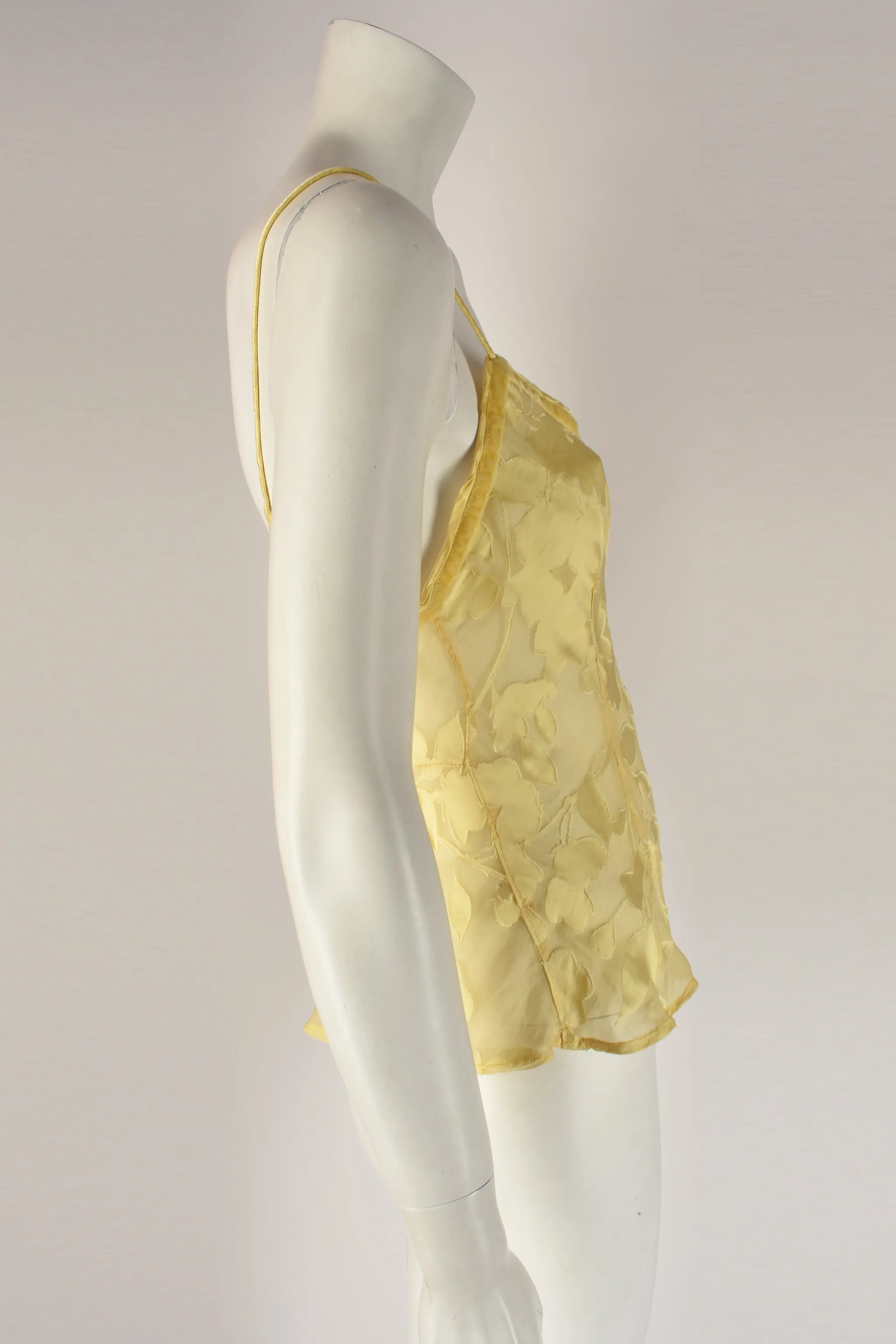 VOYAGE 90s sheer yellow vest top M