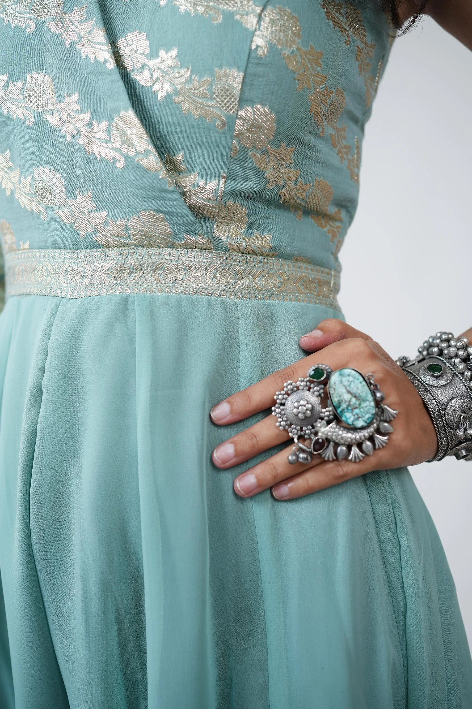 VRINDA BANARASI BROCADE JUMP SUIT