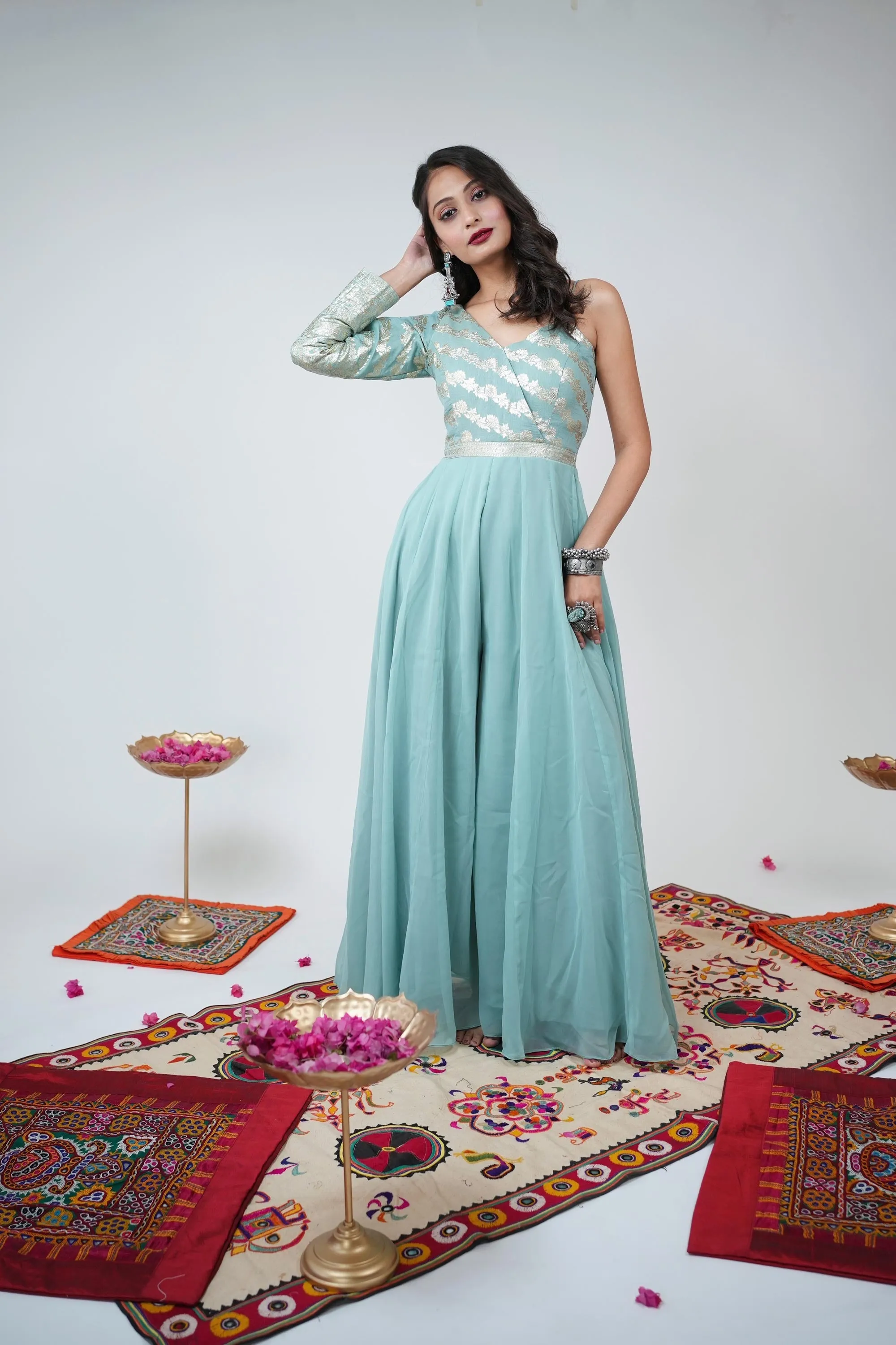 VRINDA BANARASI BROCADE JUMP SUIT