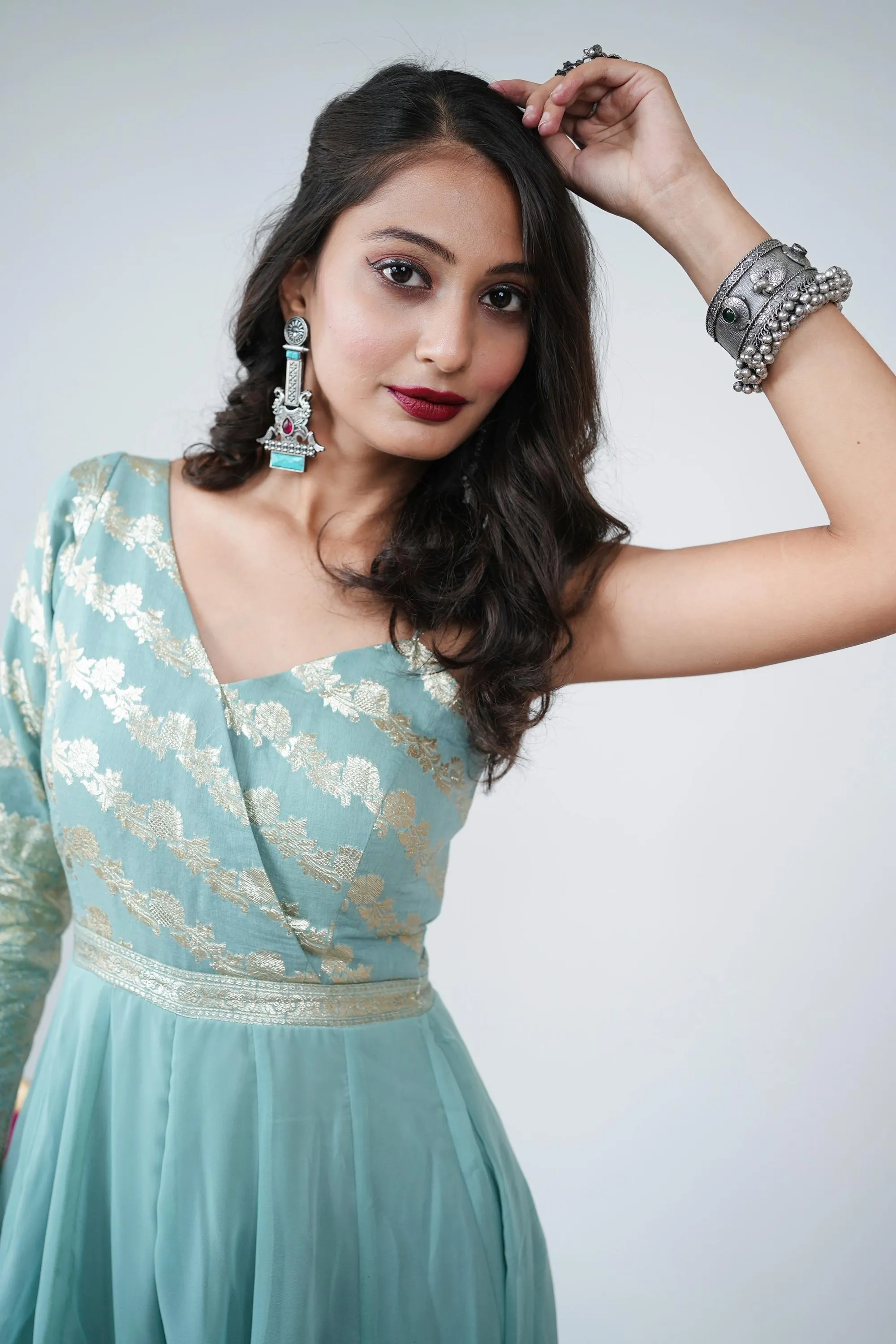 VRINDA BANARASI BROCADE JUMP SUIT