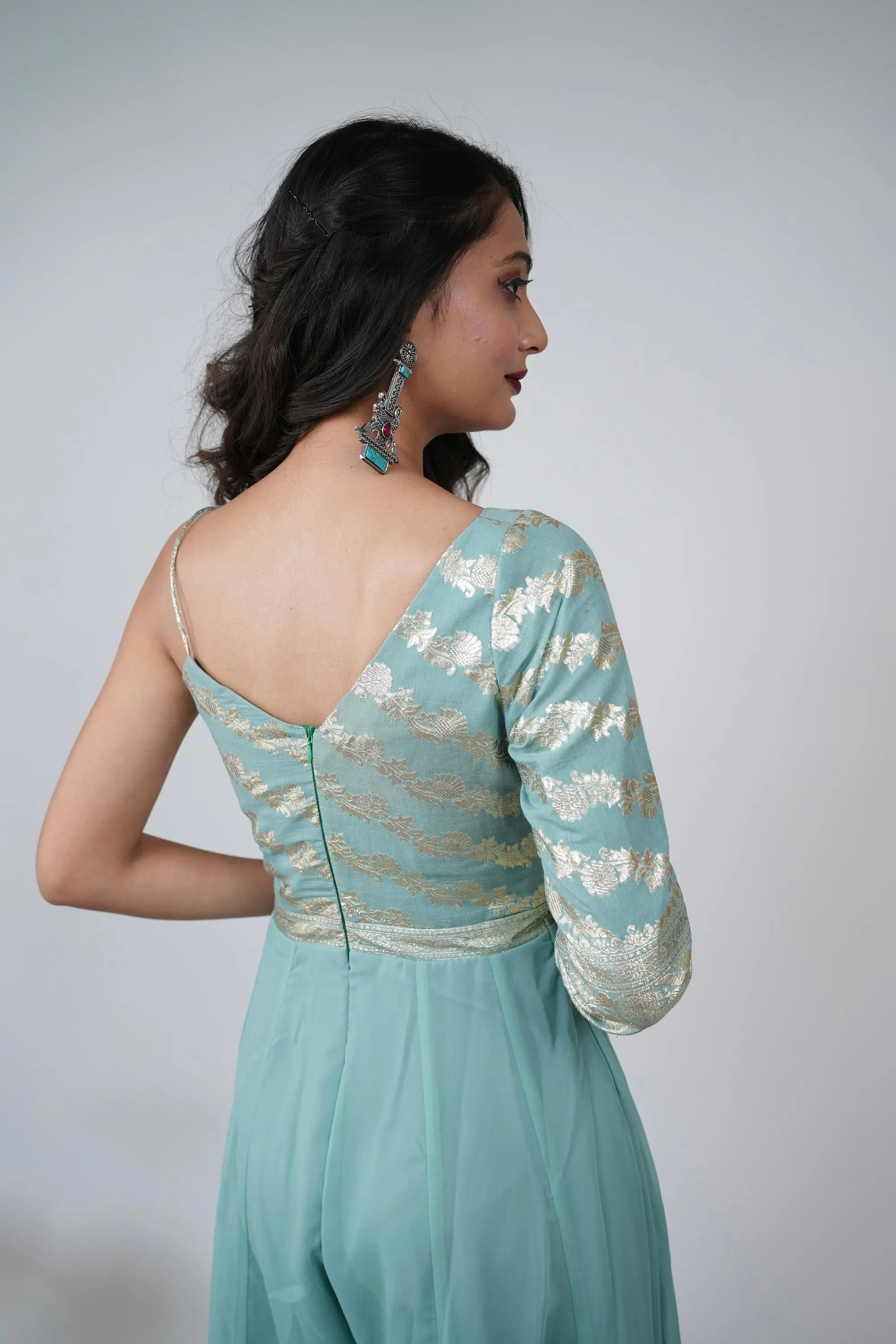 VRINDA BANARASI BROCADE JUMP SUIT