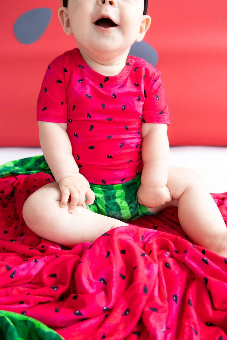 Watermelon Short Sleeve Bodysuit/Bummie Shorts Bundle