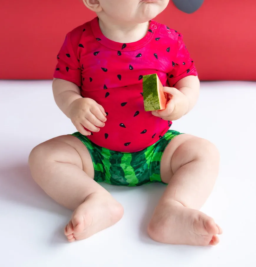 Watermelon Short Sleeve Bodysuit/Bummie Shorts Bundle