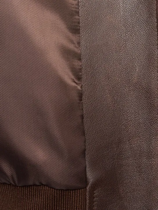 Weekend Max Mara   Hiltex leather zip bomber jacket 
