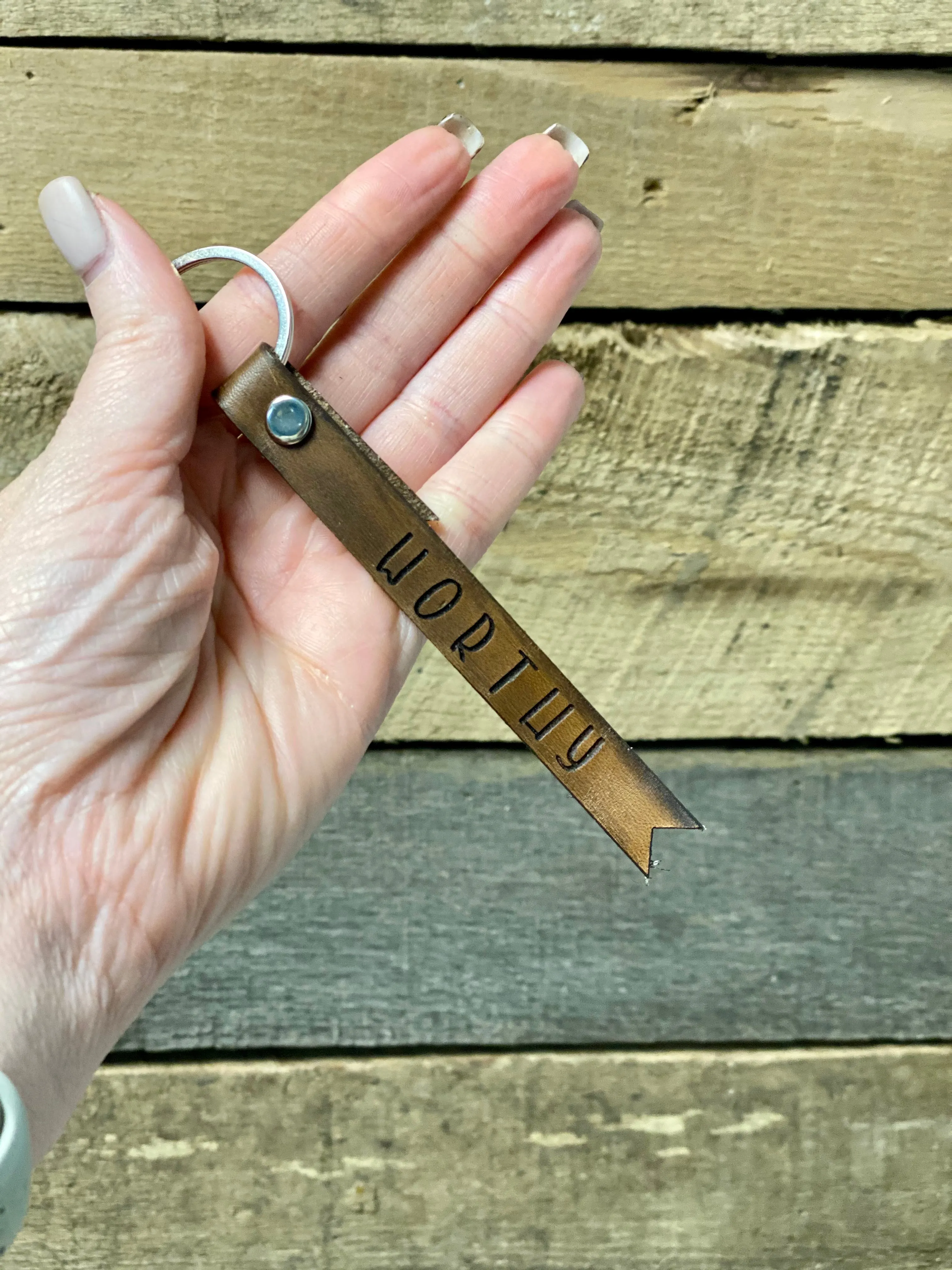 Worthy Key Chain. Veg Tan Leather.