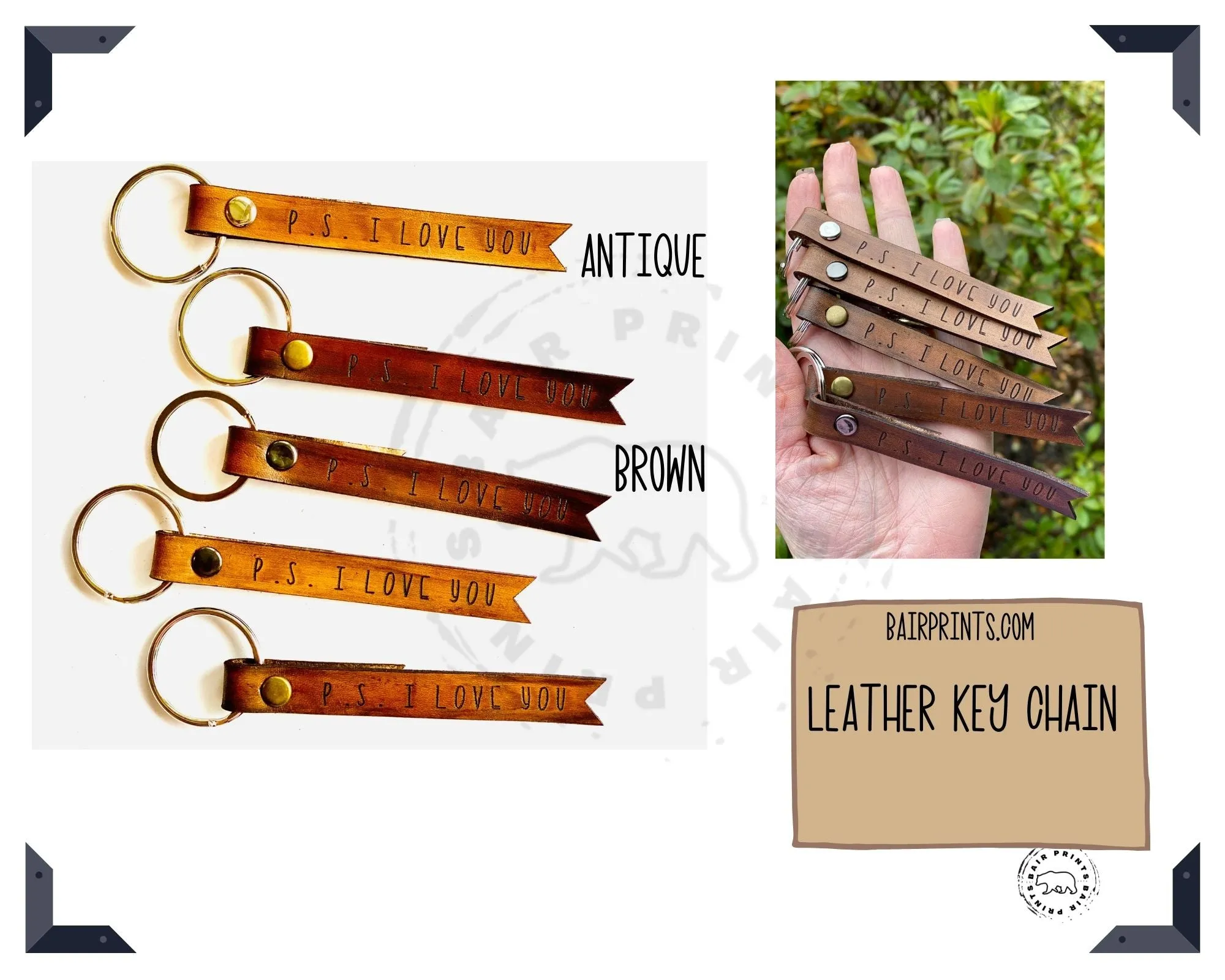 Worthy Key Chain. Veg Tan Leather.